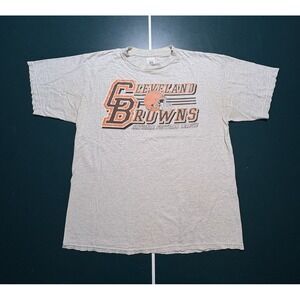 Vintage Cleveland Browns T Shirt Men's XL Logo 7 Gray Faded‎ NFL Football 90s